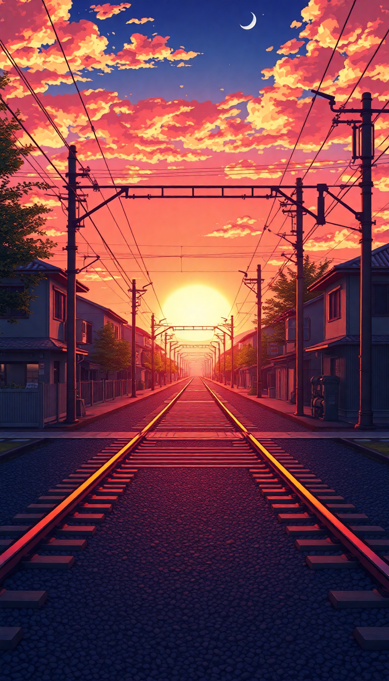 Sleek Dreamy Train Crossing Rural Wallpaper