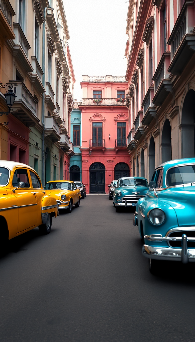 Photorealistic Metallic Havana Classic Cars Wallpaper