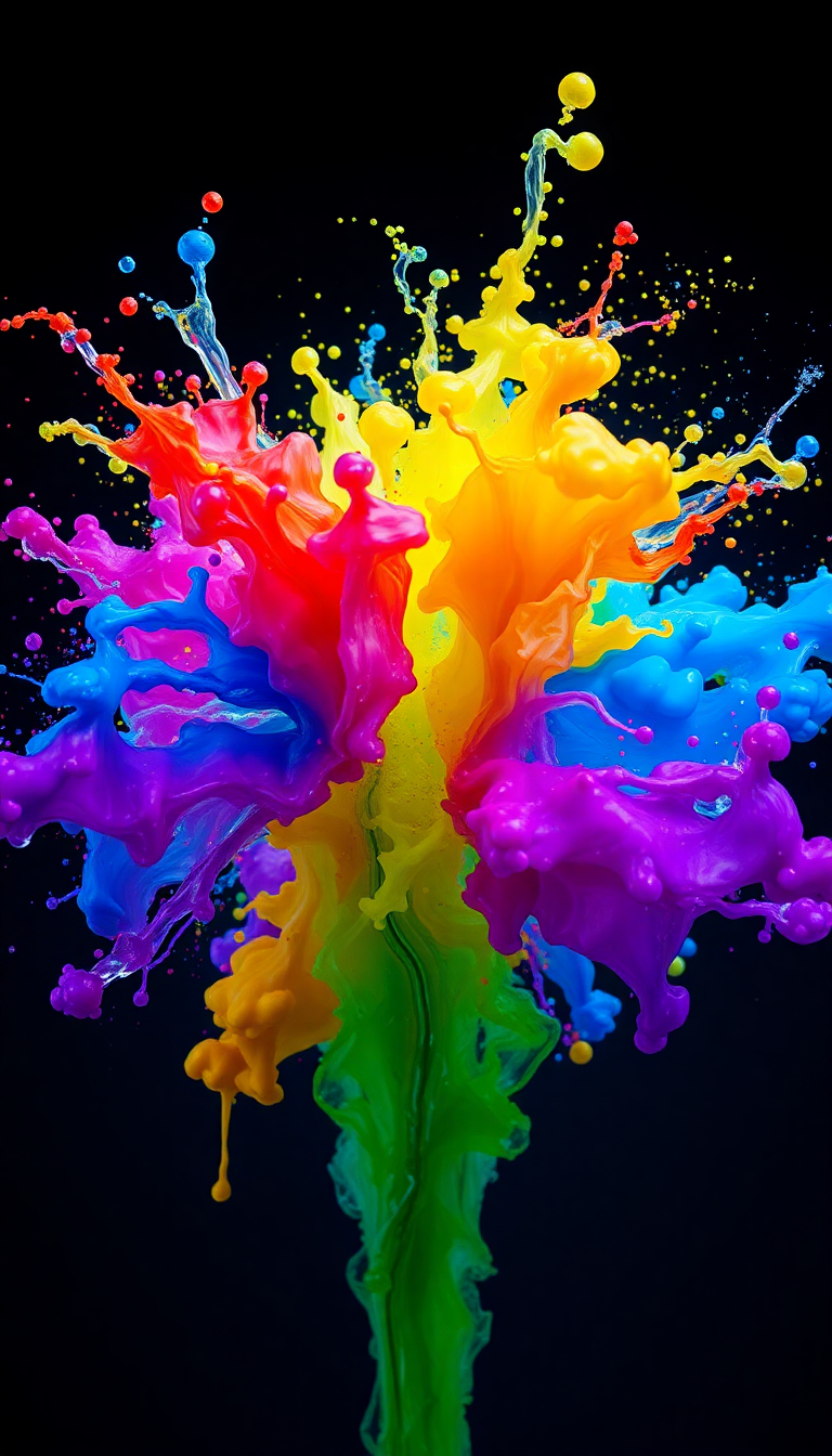 Water Freeze Frame Colorful Abstract 4K Wallpaper