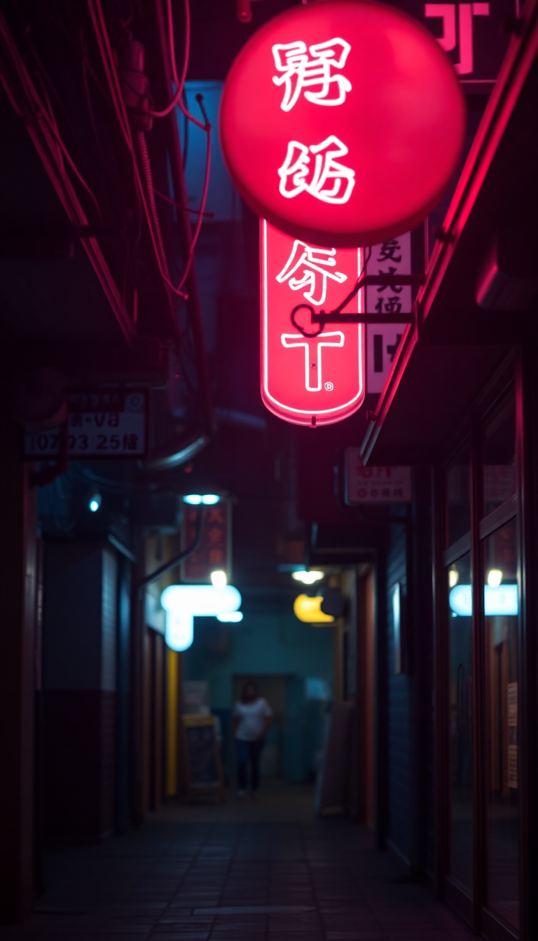 Neon Sign Flickering Dark Alley Noir Aesthetic Fresh Wallpaper