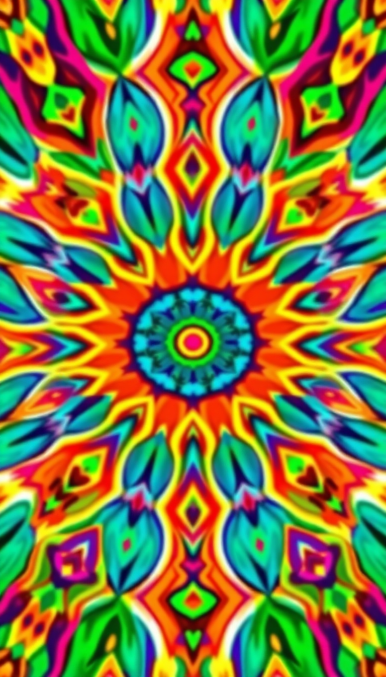Radiant Groovy Colorful Pattern 60s Digital art Wallpaper
