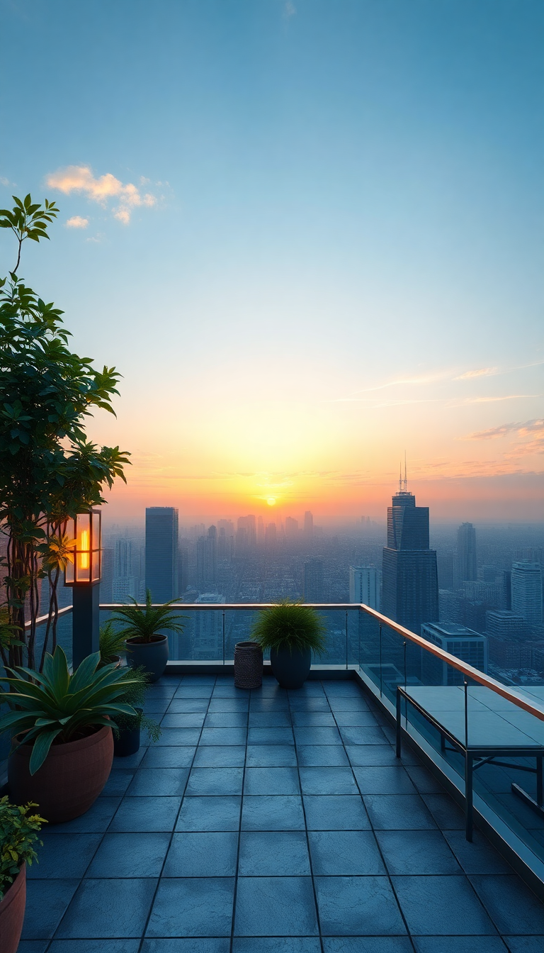 Above City Skyline Sunset Aesthetic Elite Wallpaper