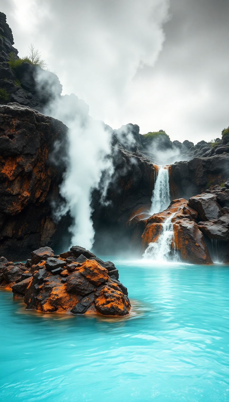 Volcanic Hot Springs Icy HD Wallpaper