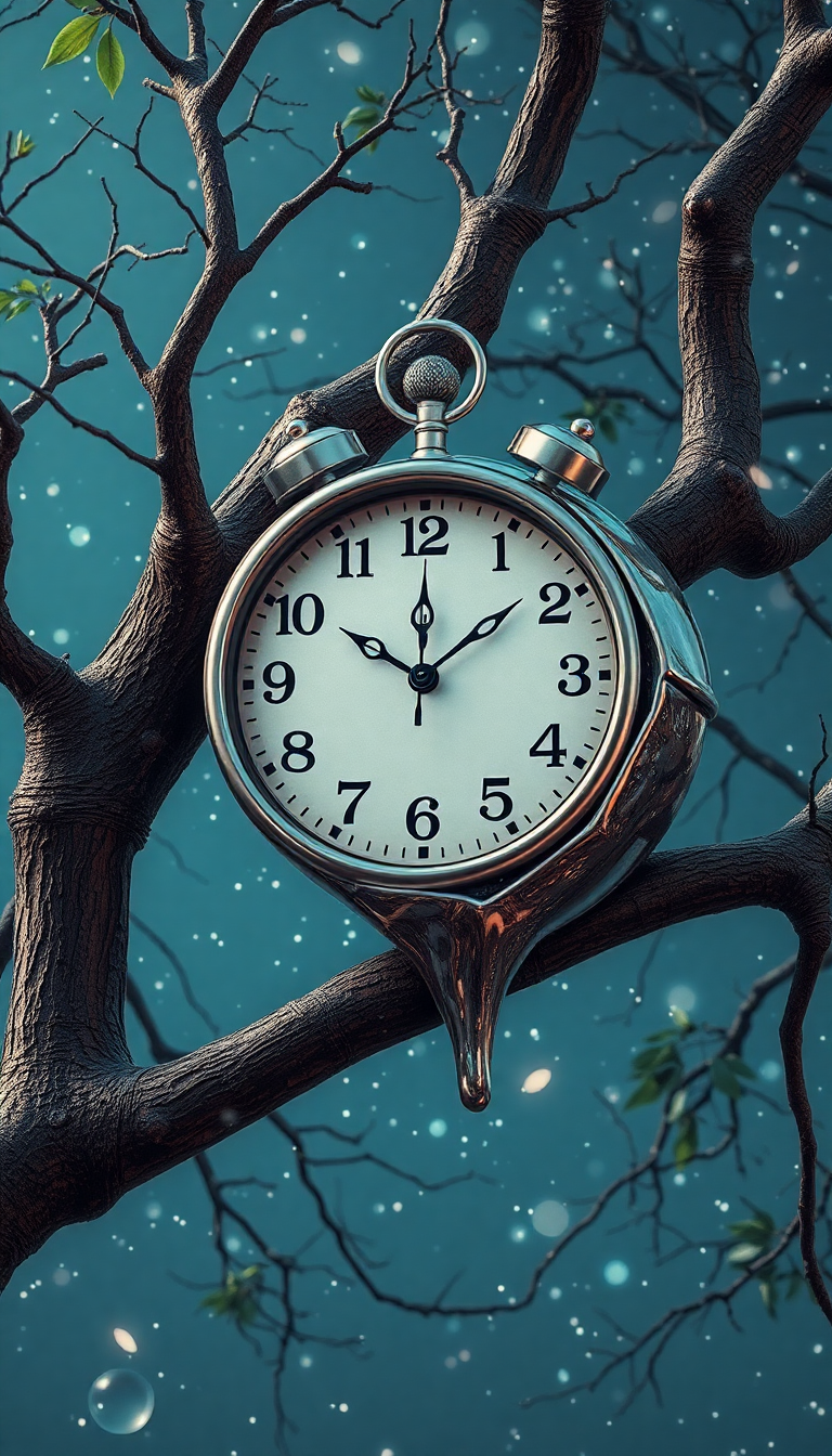 Neon Melting Tree Surreal Digital art Wallpaper