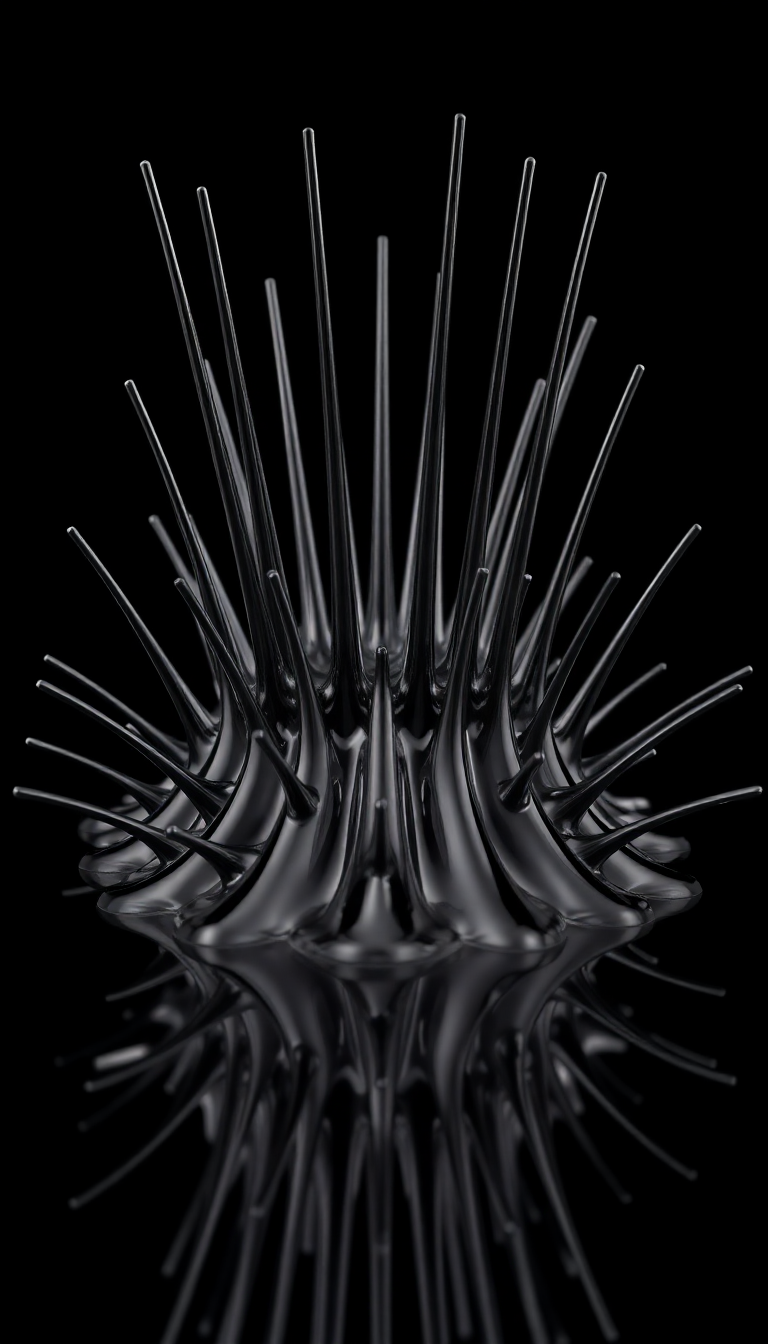 Magnetic Sculpture Black Glossy Abstract Select Wallpaper