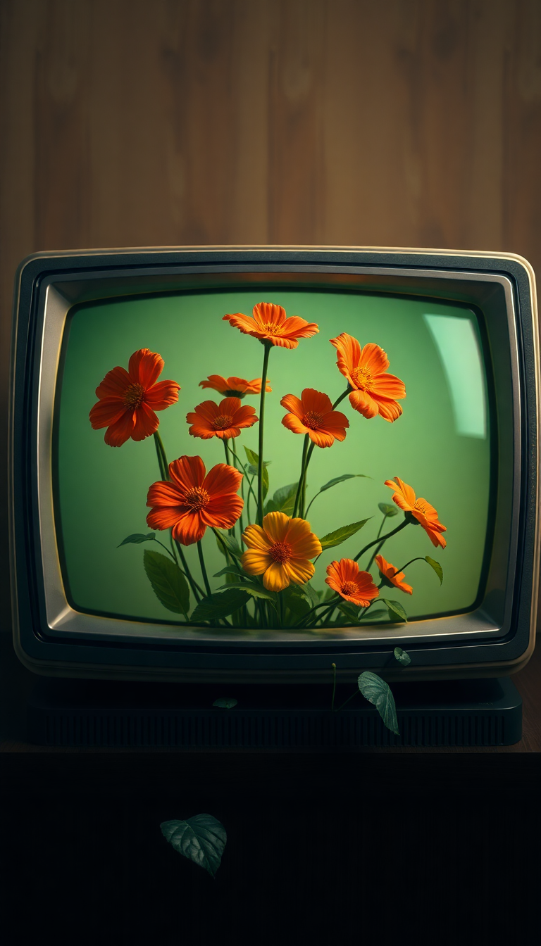 Matte Television Old From Growing Digital art Wallpaper
