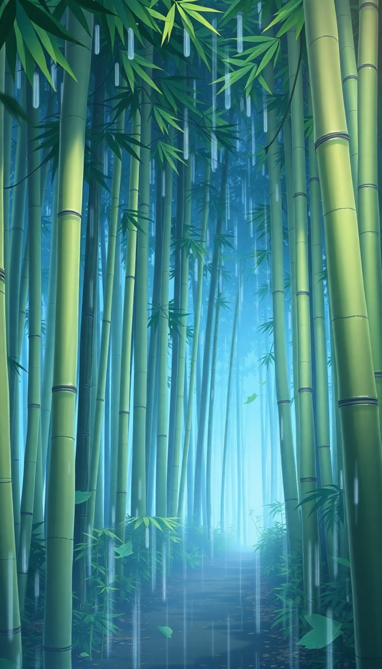 Anime Oceanic Forest Rain Anime Wallpaper