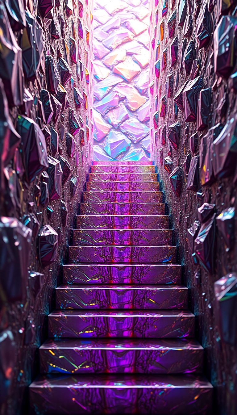 Subtle Bismuth Formation Metallic Photorealistic Wallpaper