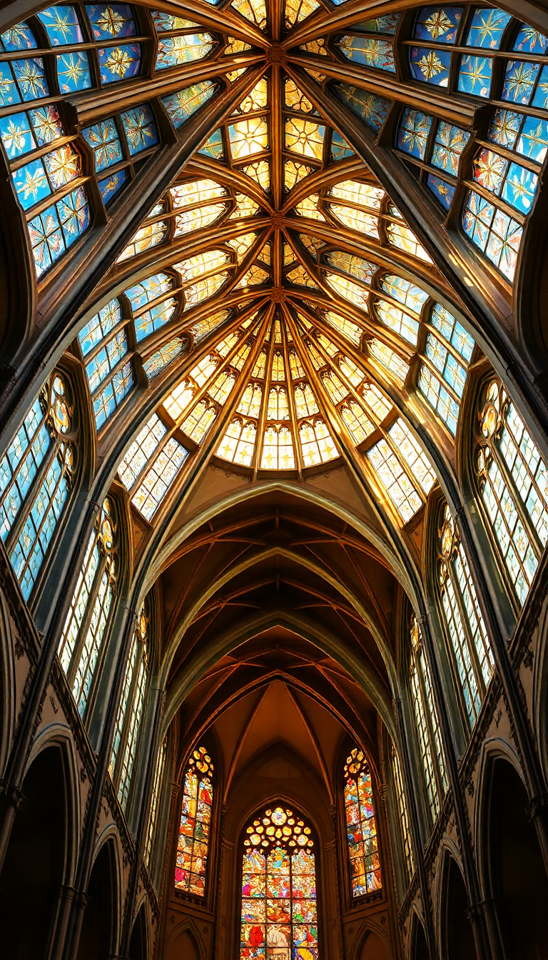 Cathedral Ceiling Stained Chromatic HD Wallpaper