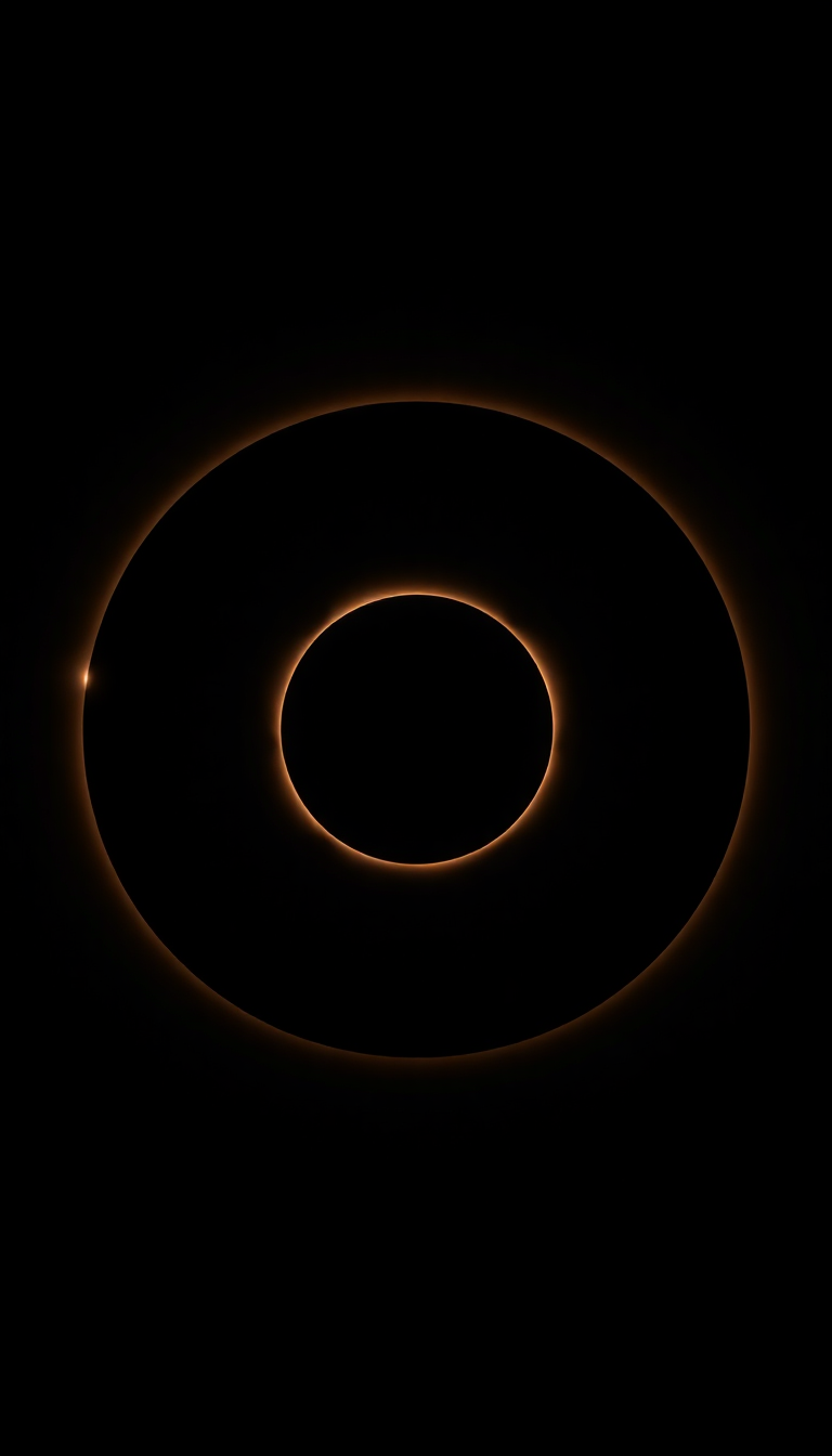 Misty Dark Corona Totality Moment Photorealistic Wallpaper