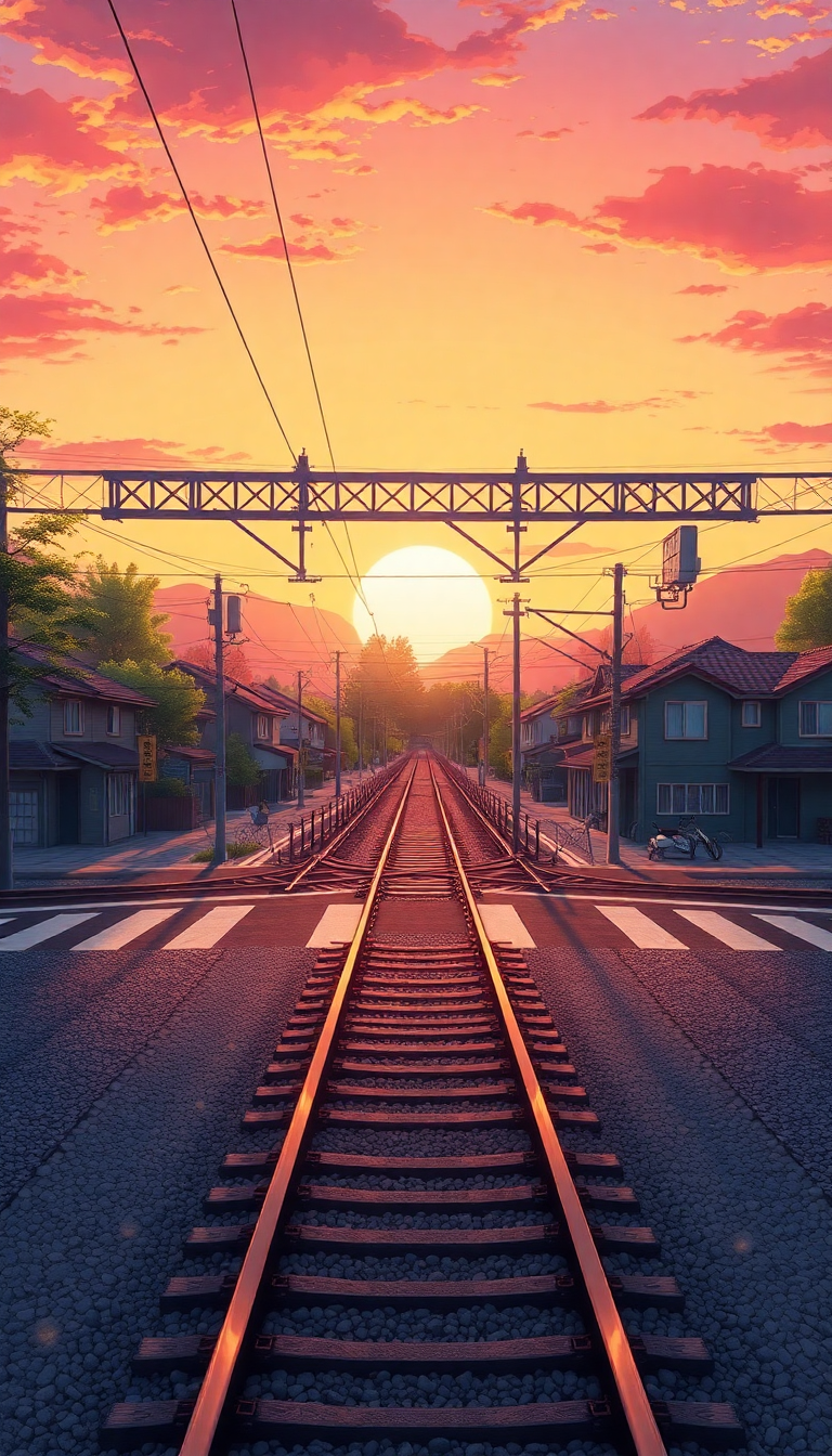 Japan Sunset Anime Scenery Anime 4K Wallpaper