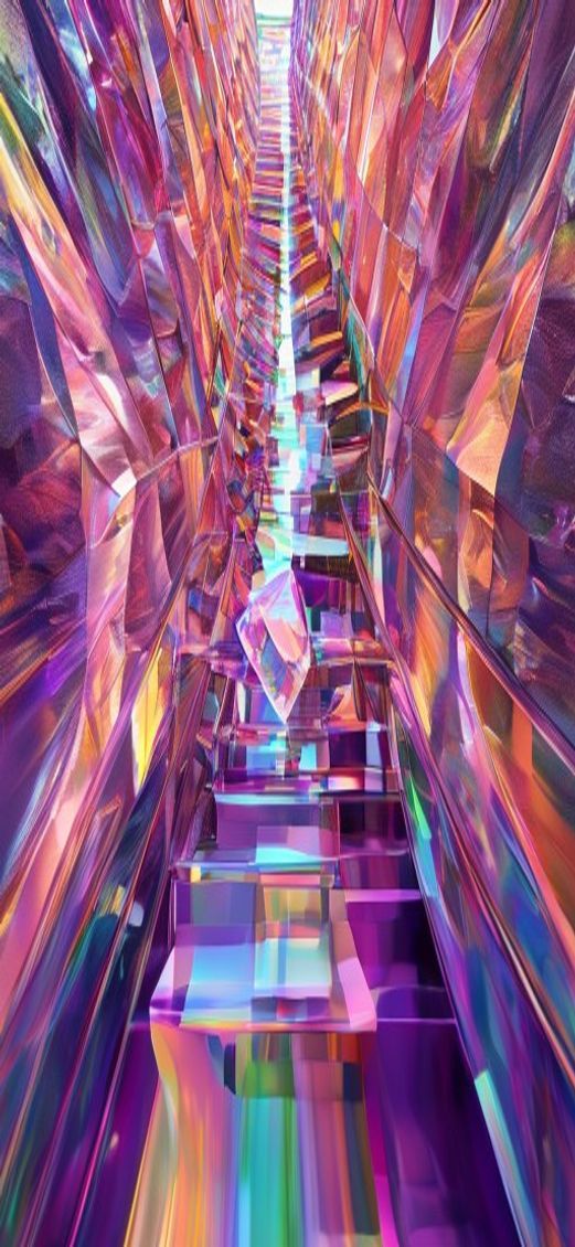 Photorealistic Ancient Crystal Formation Rainbow Wallpaper