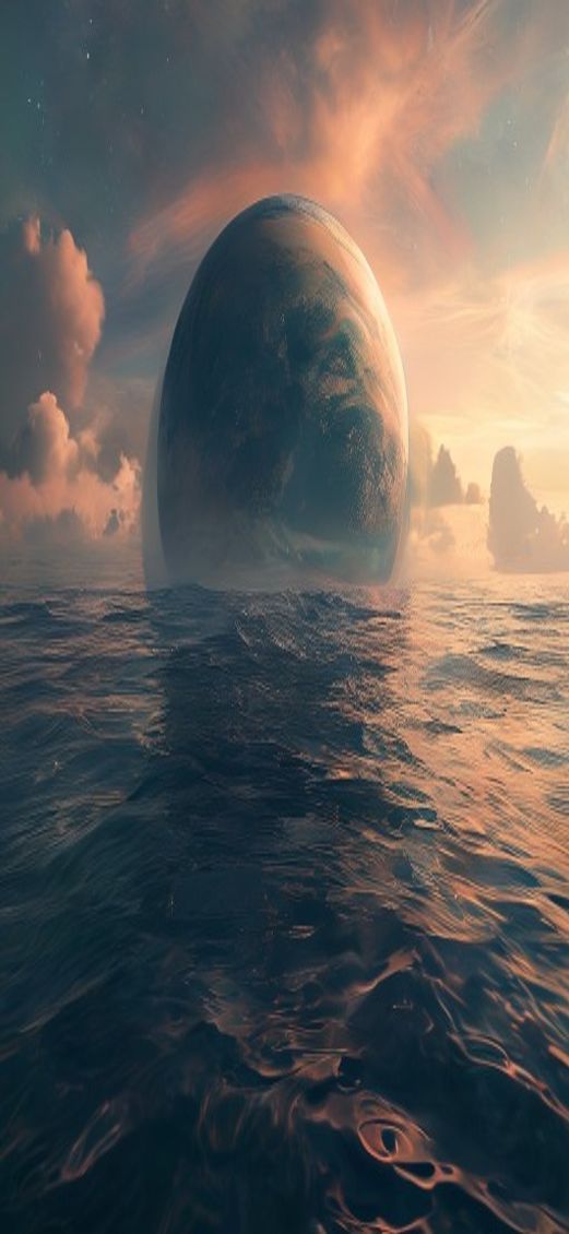 Massive Ringed Planet Rising Over Alien Photorealistic Version Wallpaper