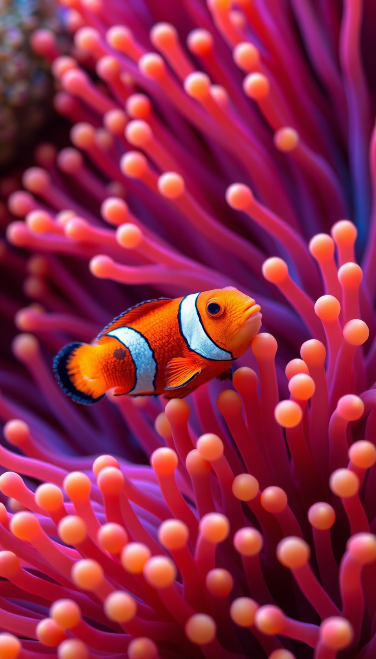 Photorealistic Tropical And Clownfish Macro Wallpaper