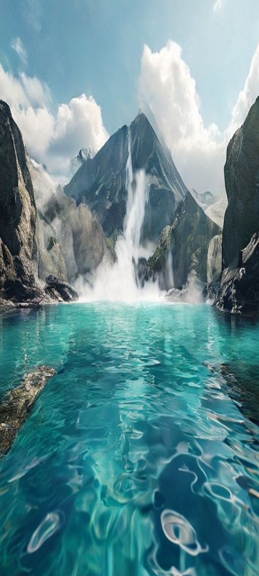 Soft Volcanic Springs Rising Water Photorealistic Wallpaper