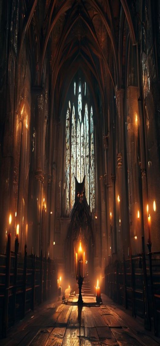 Gothic Cathedral Interior Desert Modern Wallpaper