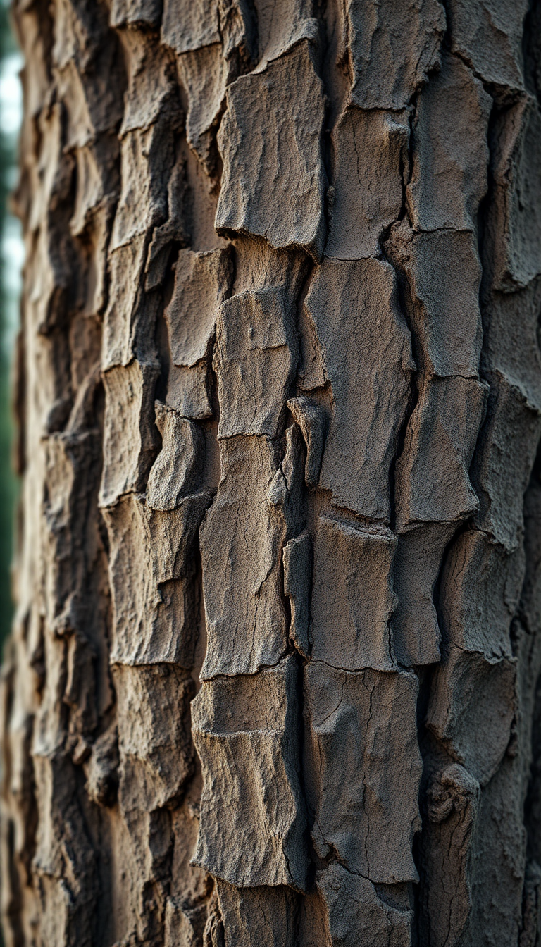 Photorealistic Dawn Bark Texture Macro Wallpaper