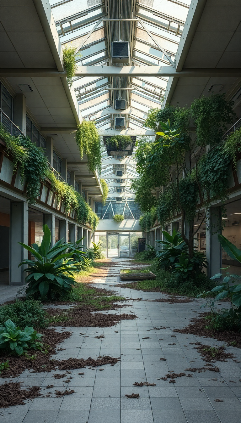 Mall Nature Reclaiming Overgrown Aesthetic Ultra HD Wallpaper