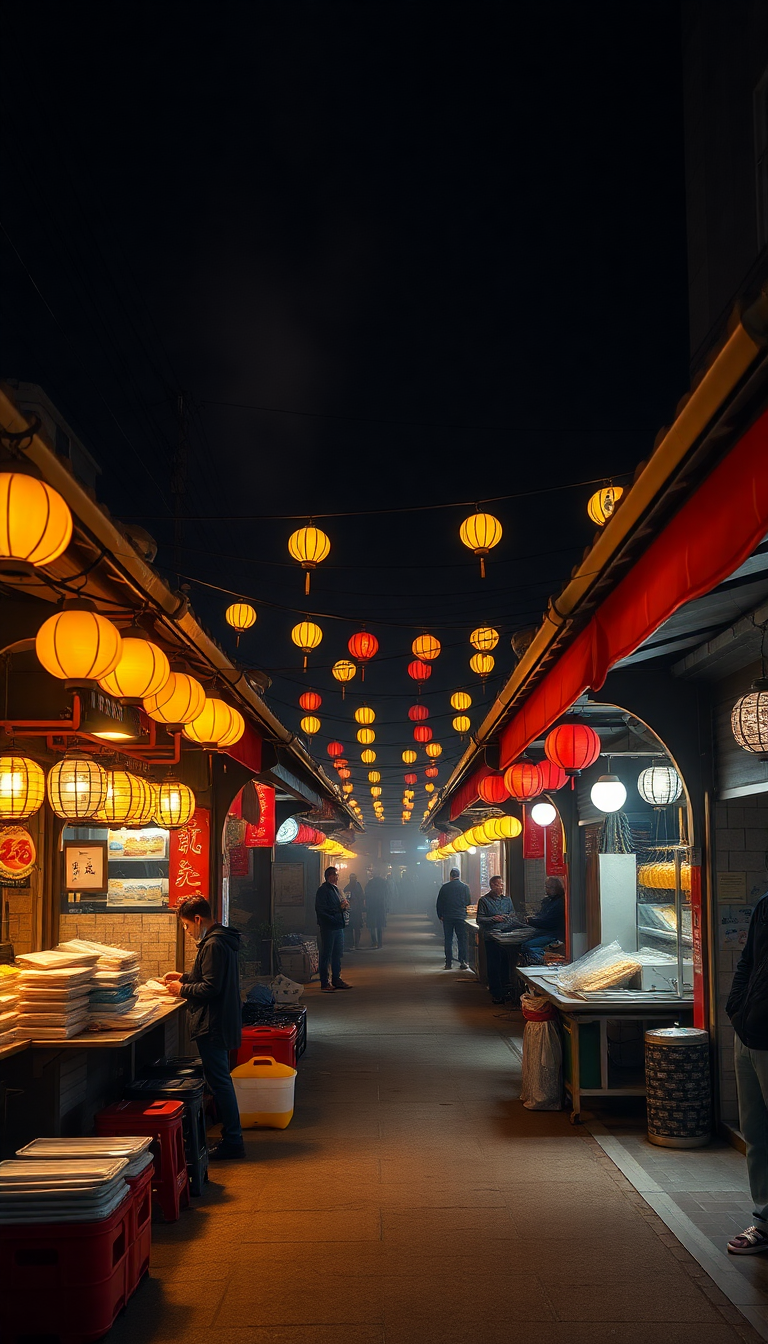 Photorealistic Pure Market Street Food Wallpaper
