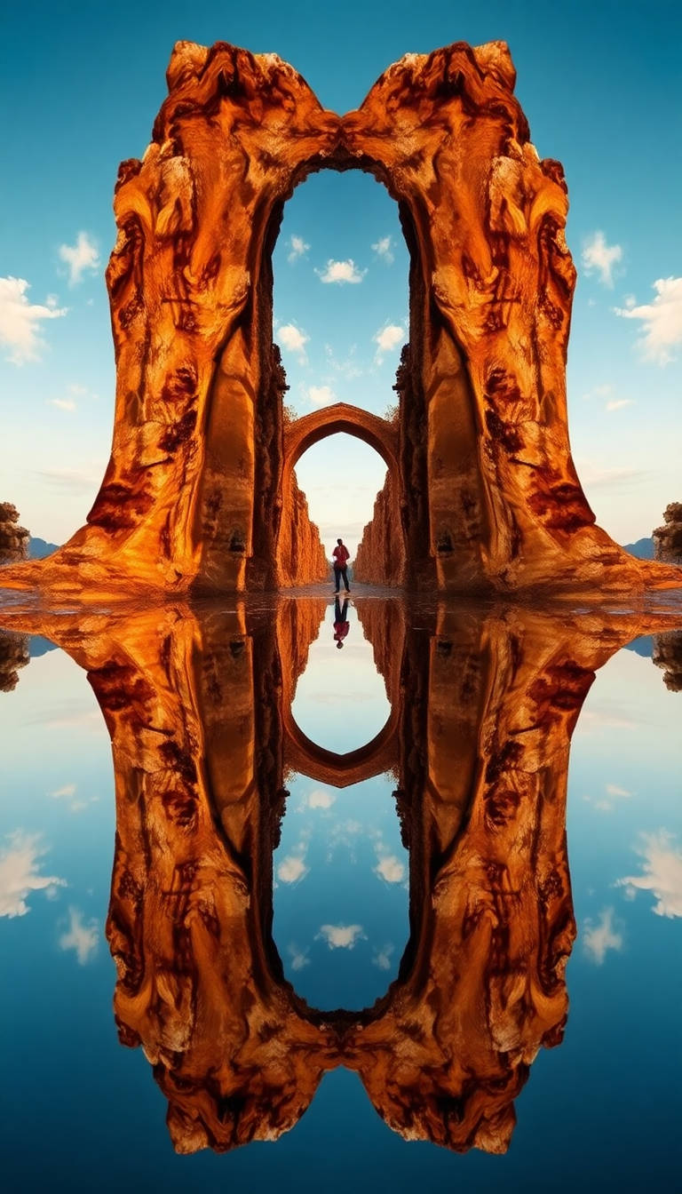 Matte Showing Different World Reflection Portal Wallpaper