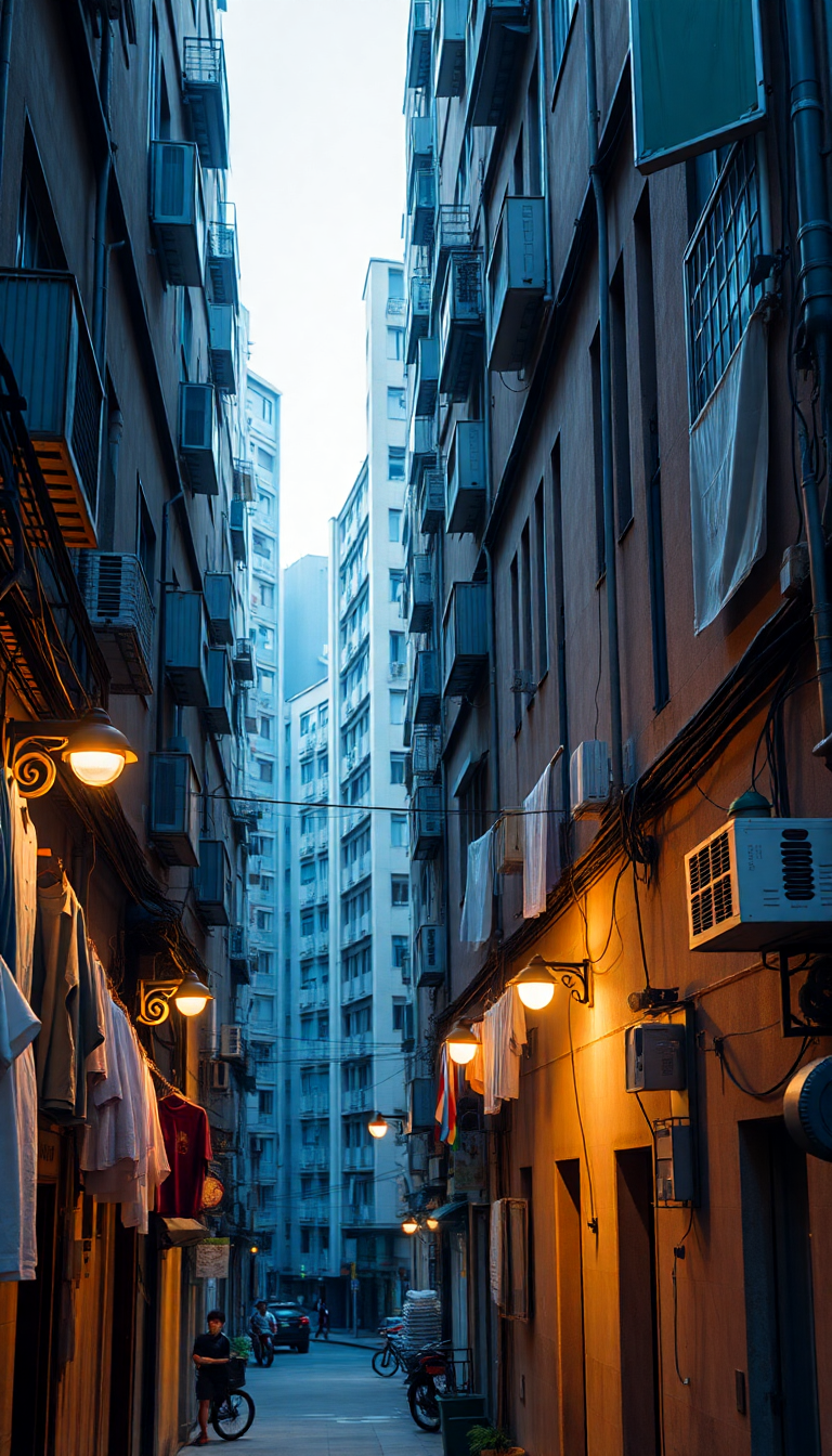 Density Apartments Laundry Hanging Cyberpunk Version Wallpaper