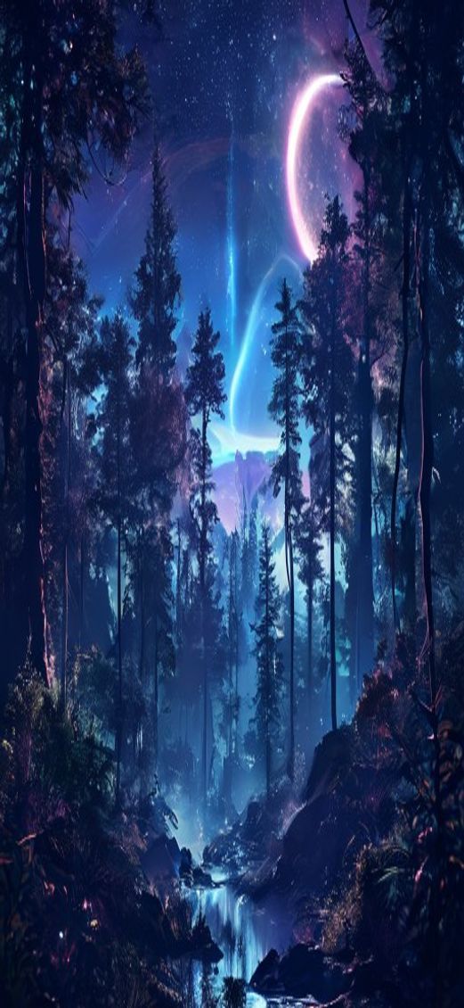 Fantastical Distant On Forest Alien Digital art Wallpaper