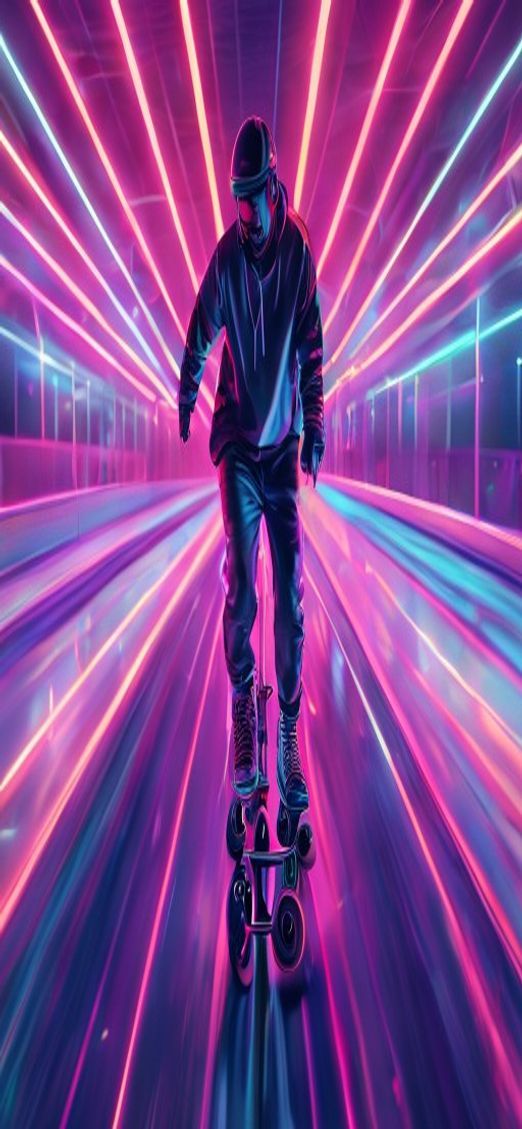 Mystic Roller Rink Neon Photorealistic Wallpaper