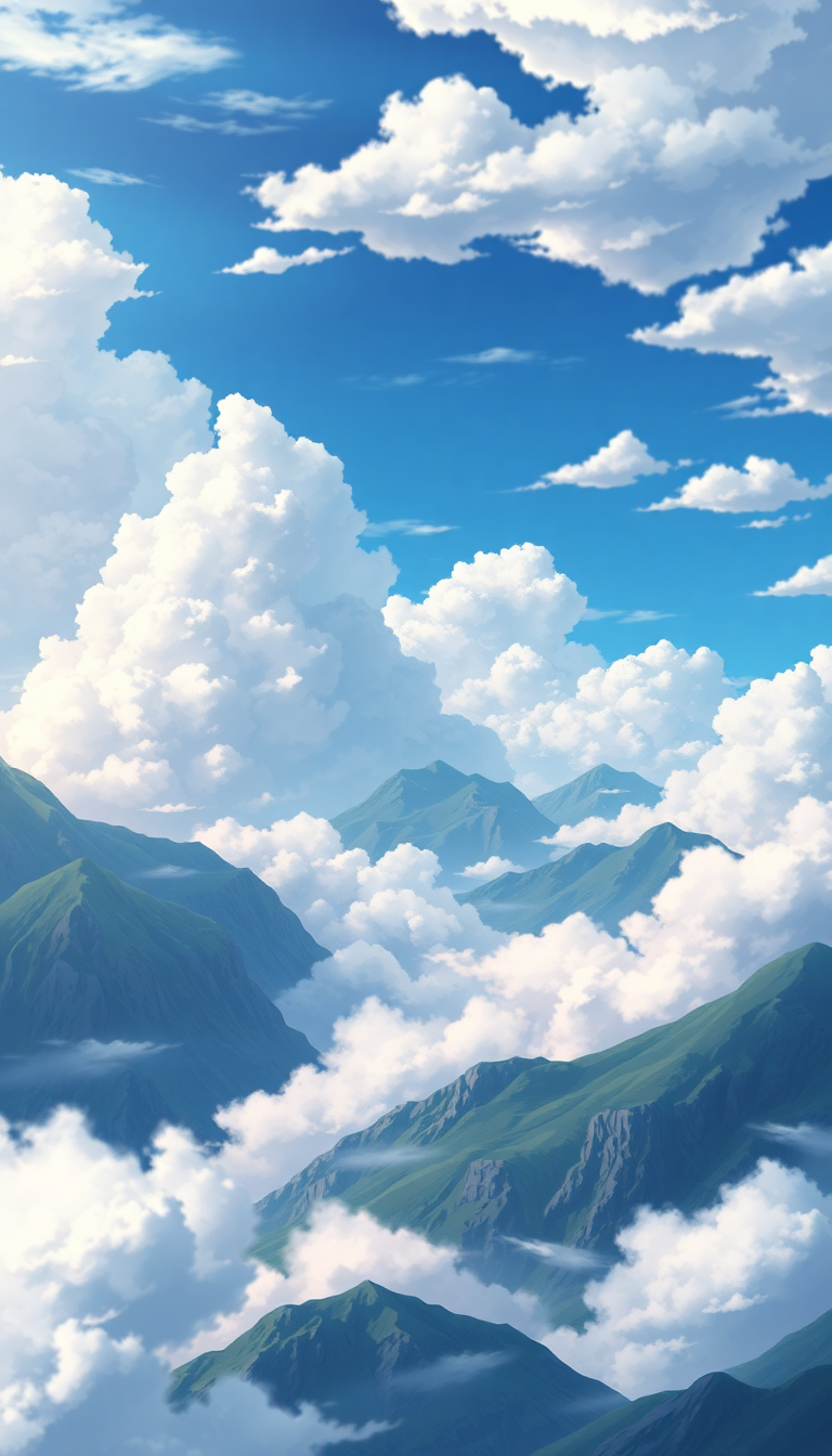 Cloud Sea Above Mountains Anime Anime Wallpaper