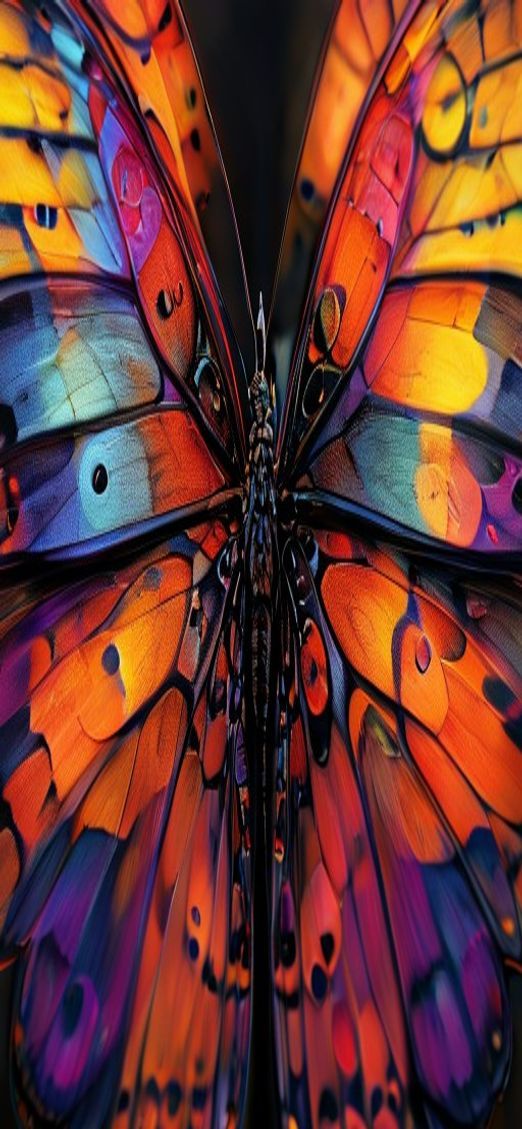Butterfly Wing Macro Scales Colorful Photorealistic Wallpaper