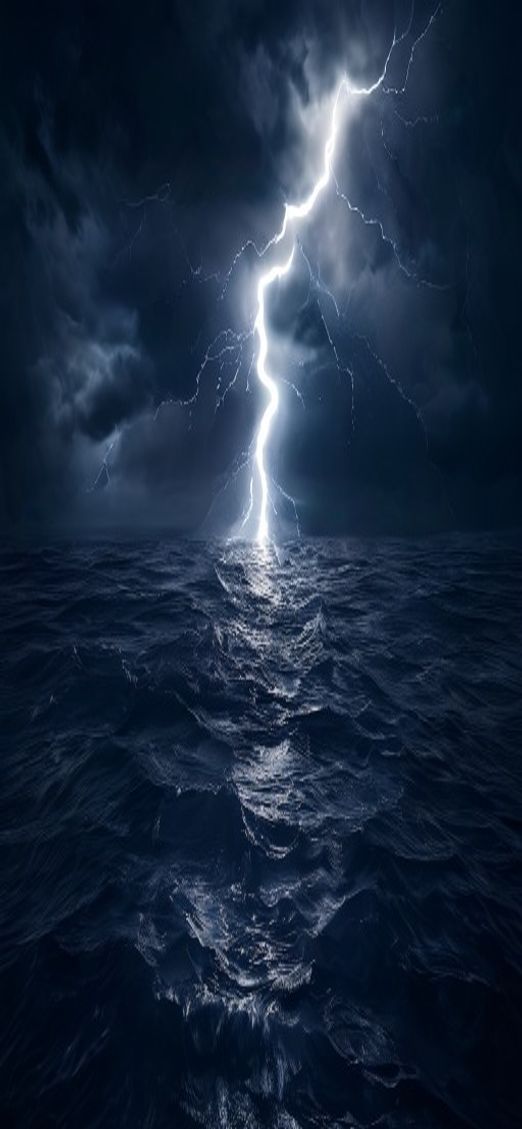 Stunning Ocean Dark Over Storm Photorealistic Wallpaper