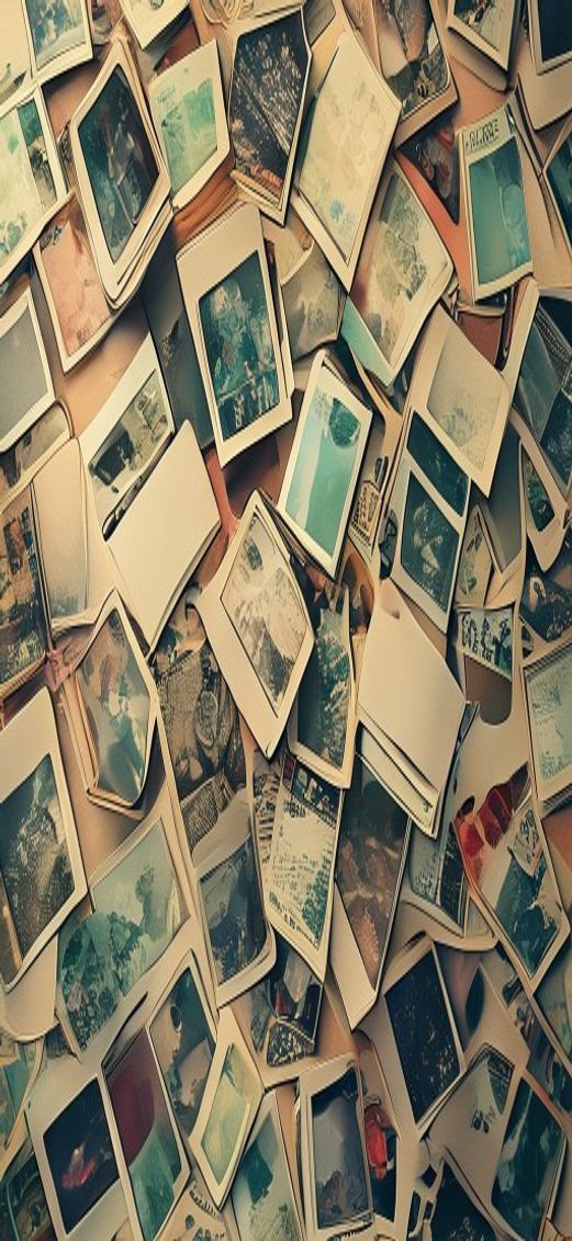 Aesthetic Monochrome Polaroid Collection Scattered Wallpaper