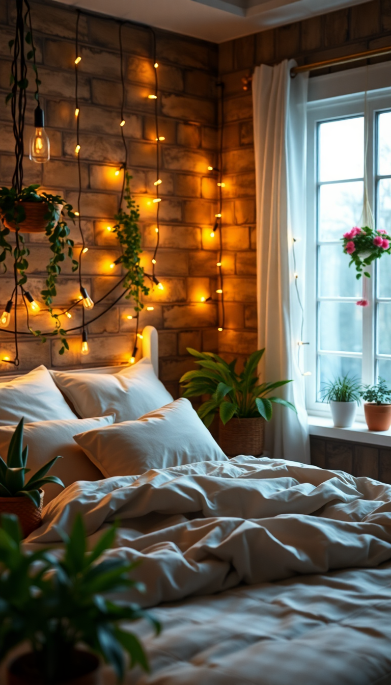Fairy Lights Plants Cozy Aesthetic Pro Wallpaper