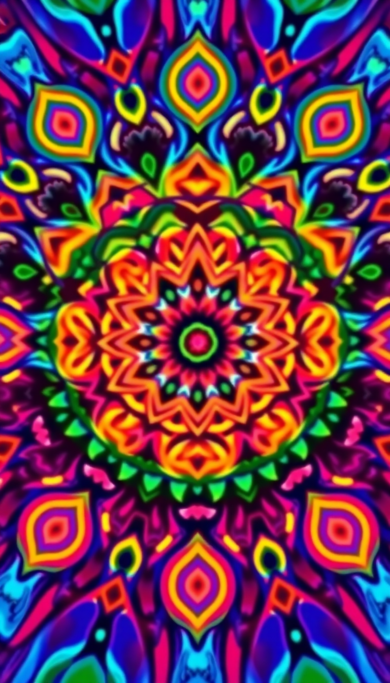 Captivating Groovy Colorful Pattern 60s Digital art Wallpaper