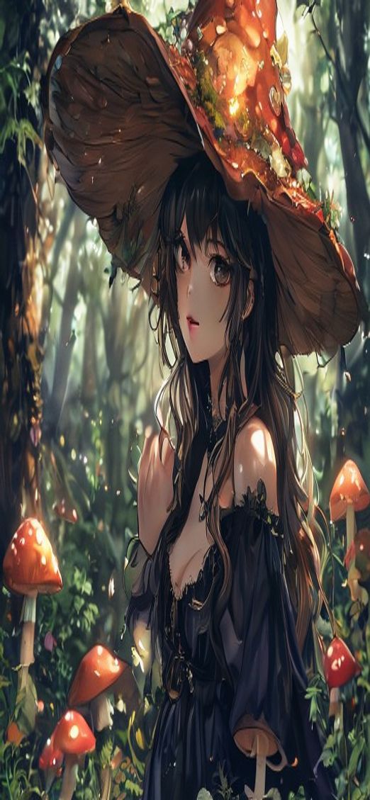 Witch Cottage In Forest Mushrooms Anime Wallpaper
