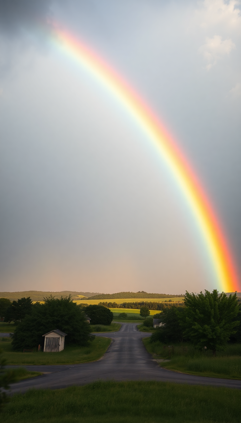 Rainbow After Storm Double Rainbow Photorealistic Wallpaper
