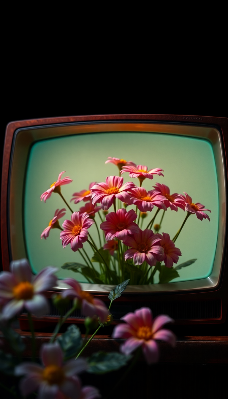 Fluid Flowers From Television Digital art Wallpaper