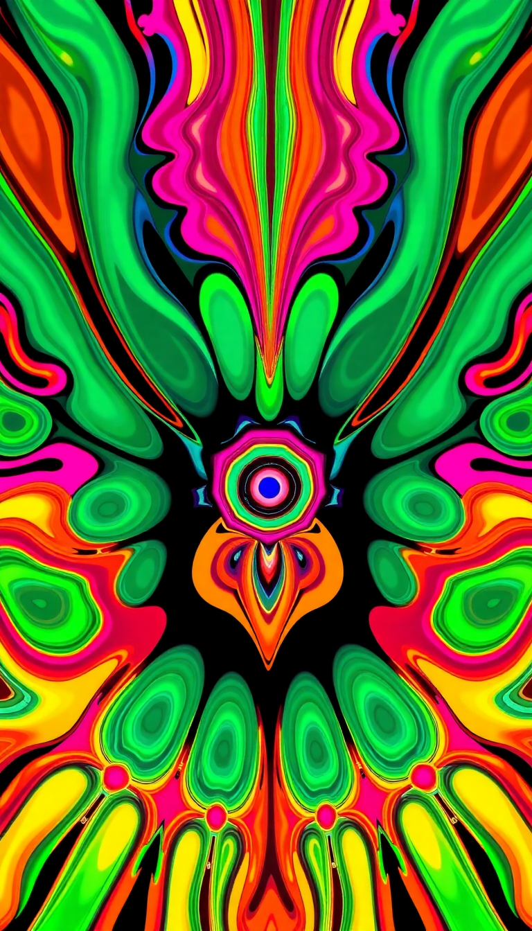 Primal Psychedelic 60s Pattern Colorful Groovy Wallpaper