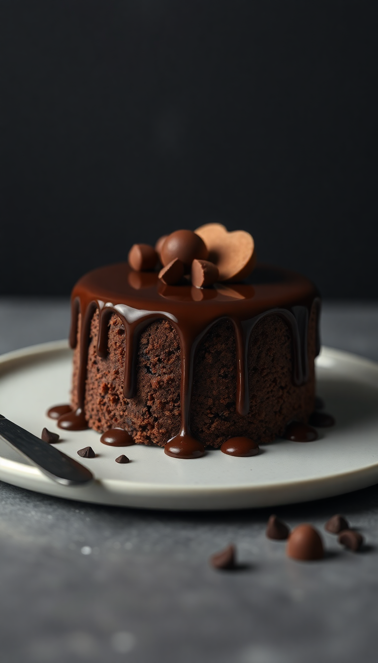 Alpine Chocolate Cake Dessert Photorealistic Wallpaper