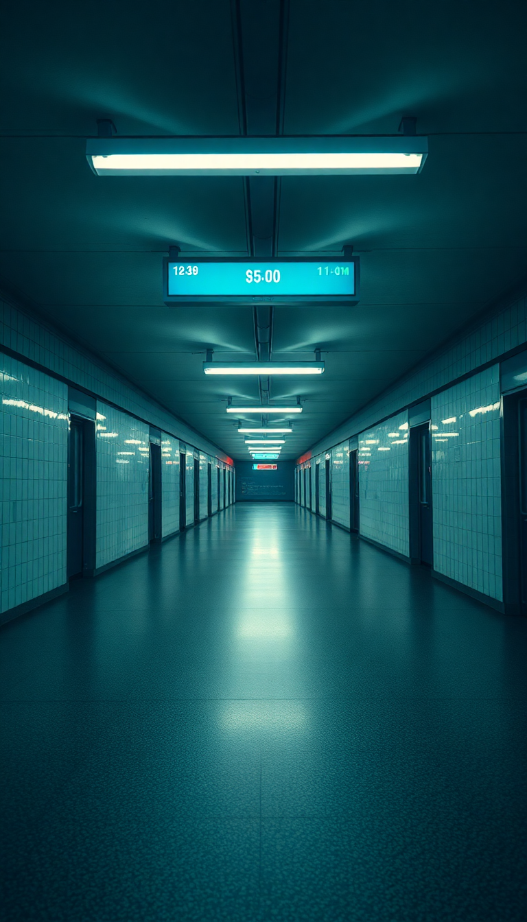 Midnight Moody Empty Subway Station Wallpaper