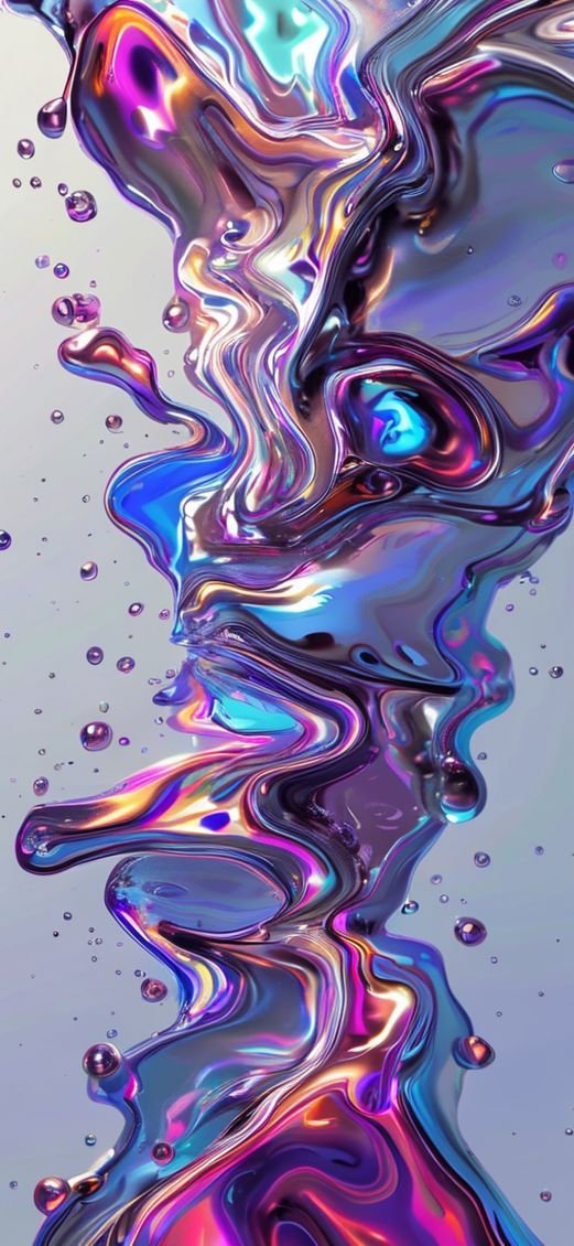 Eternal Liquid Chrome Morphing Shapes Reflective Wallpaper