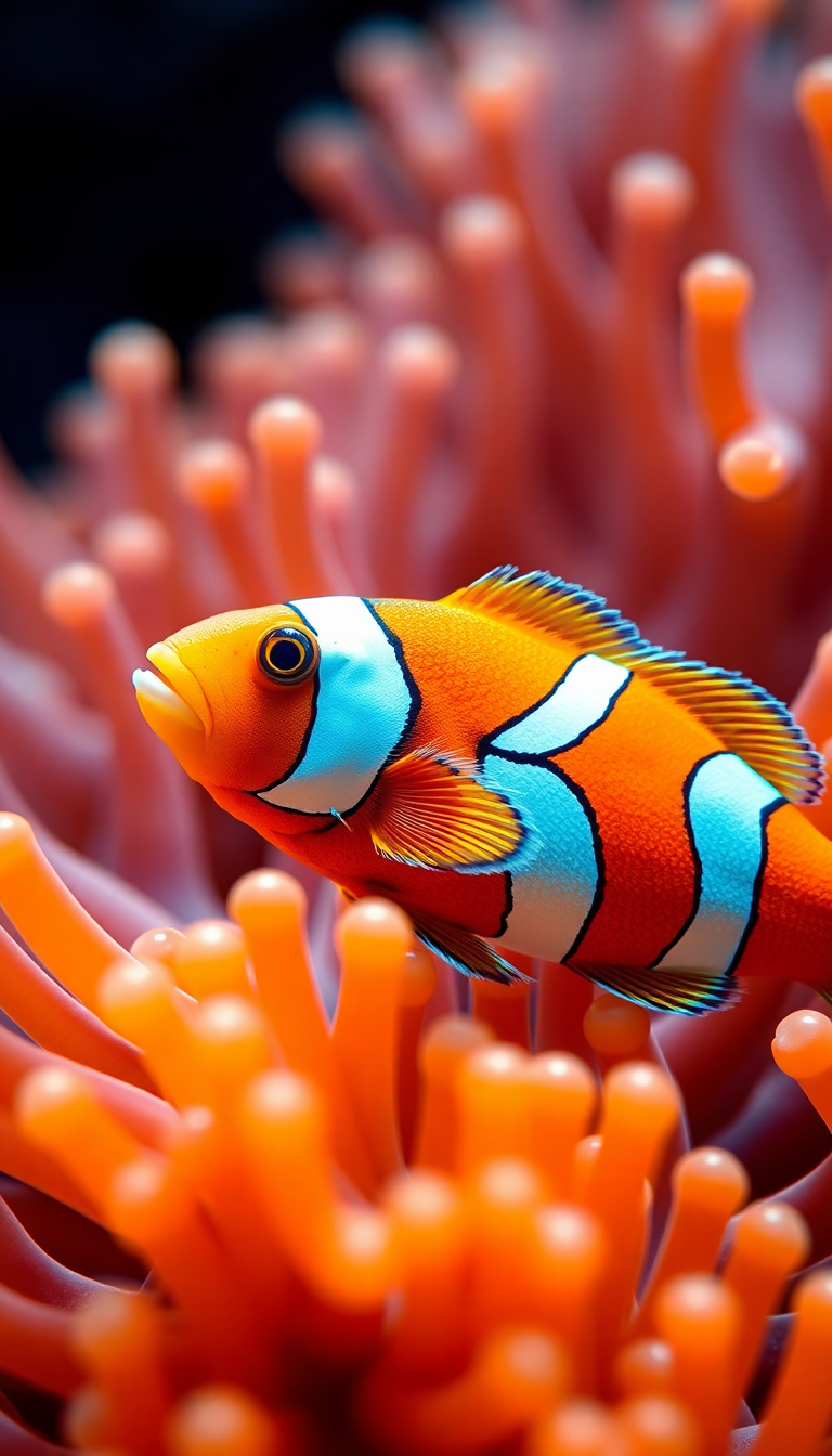 Arctic Noble Anemone And Clownfish Wallpaper