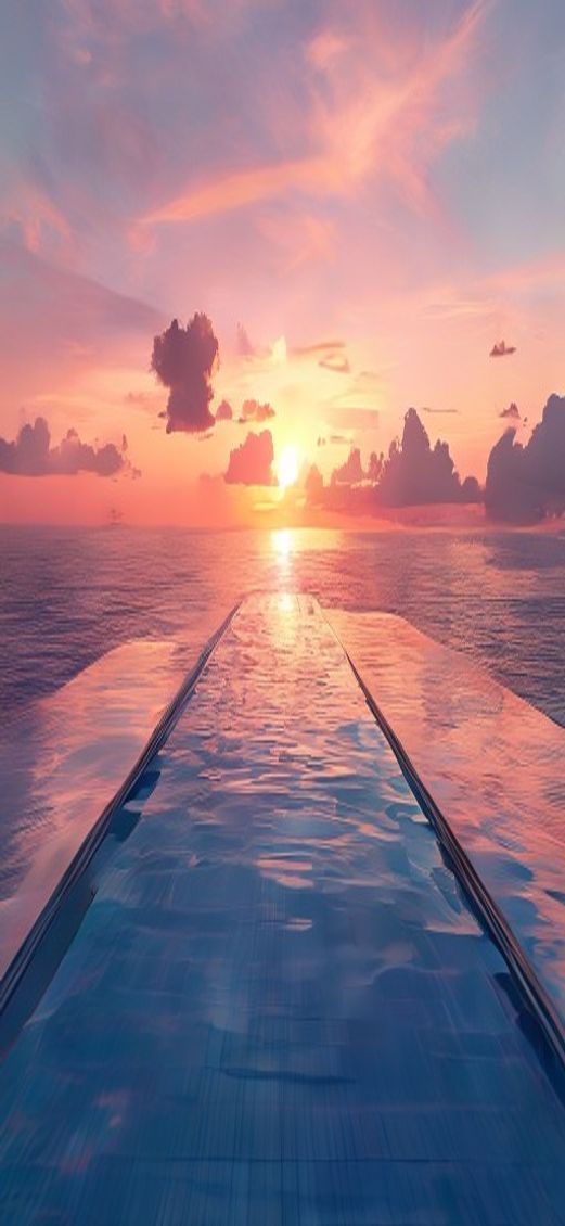 Vivid Pool Edge Overlooking Ocean Photorealistic Wallpaper