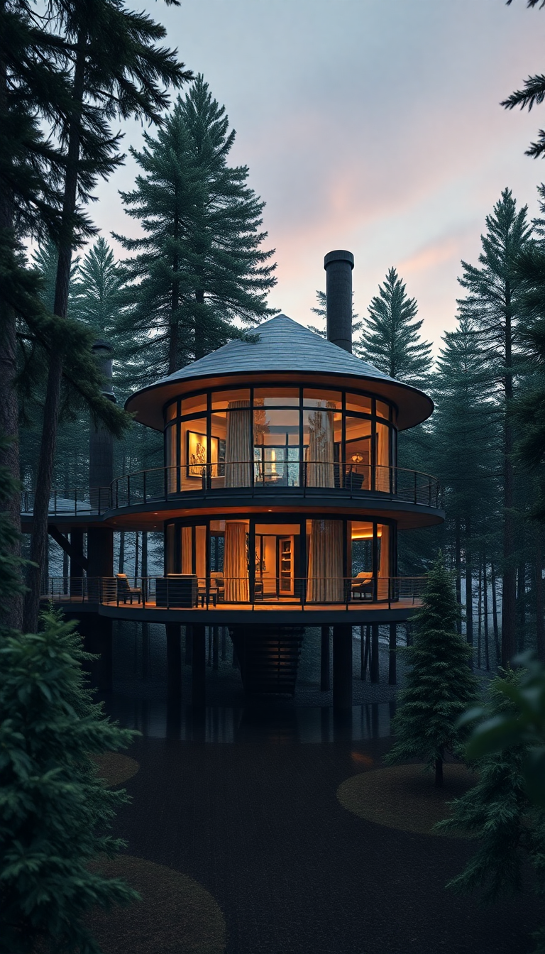 Dawn Luxury Modern Design Forest Photorealistic Wallpaper