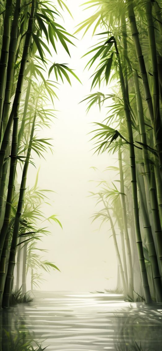 Futuristic Wind In Swaying Grove Minimalist Wallpaper