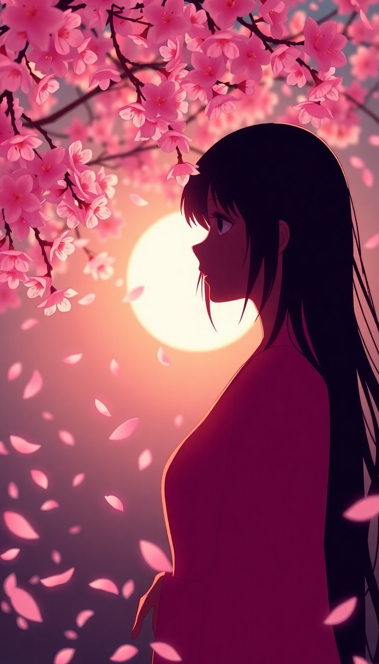 Cherry Blossom Petals Falling Anime Girl Anime Remix Wallpaper