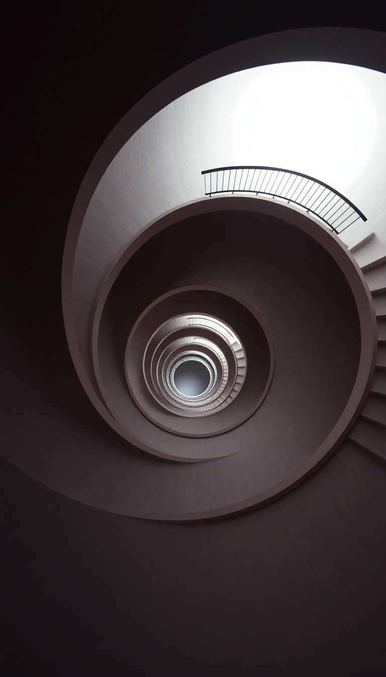 Spiral Staircase Looking Up Endless Photorealistic Wallpaper