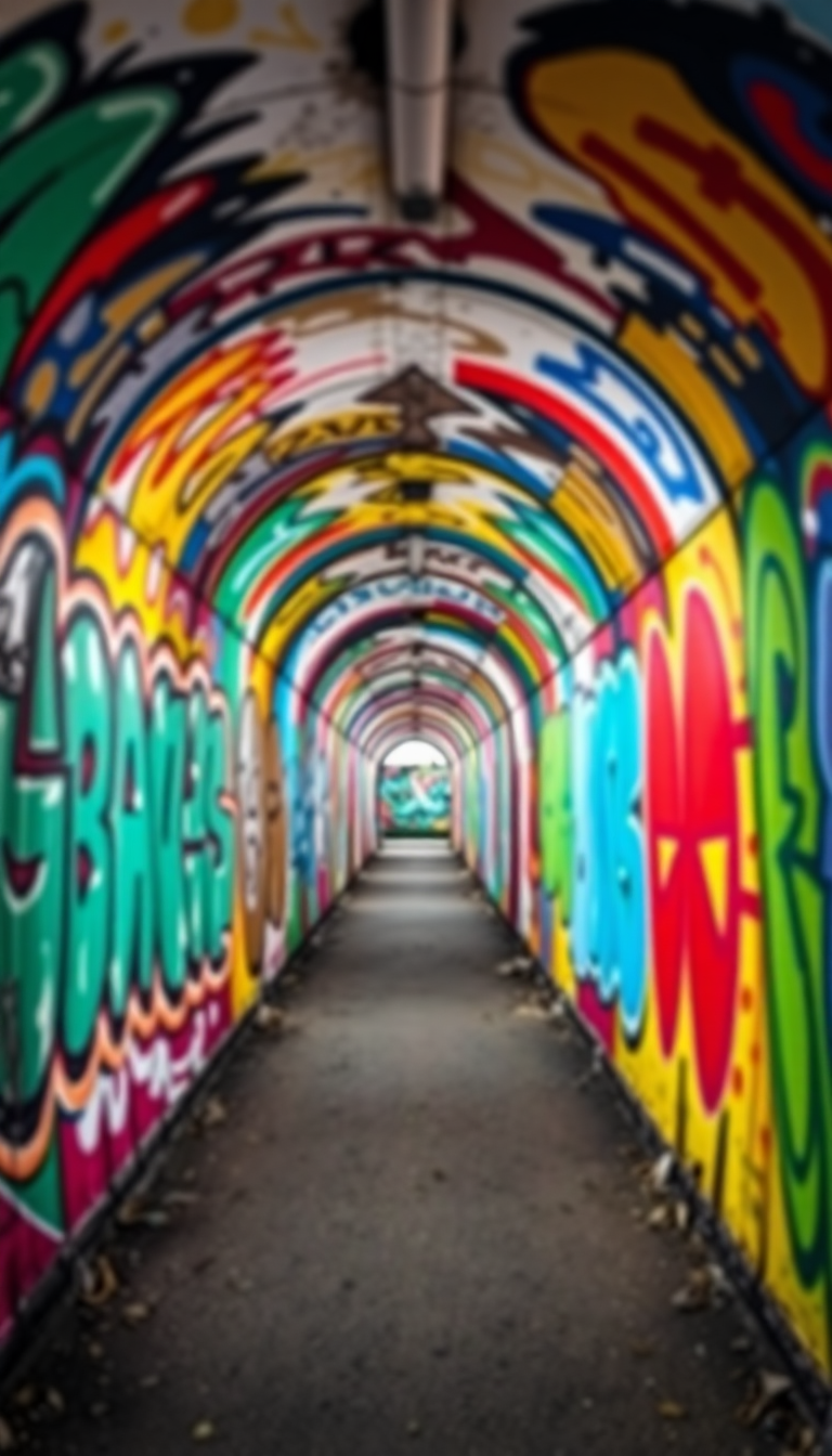 Graffiti Tunnel Perspective Celestial HD Wallpaper