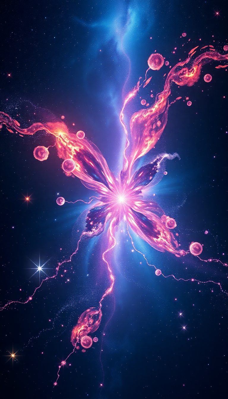 Holographic Colliding Galaxies Creating New Stars Wallpaper