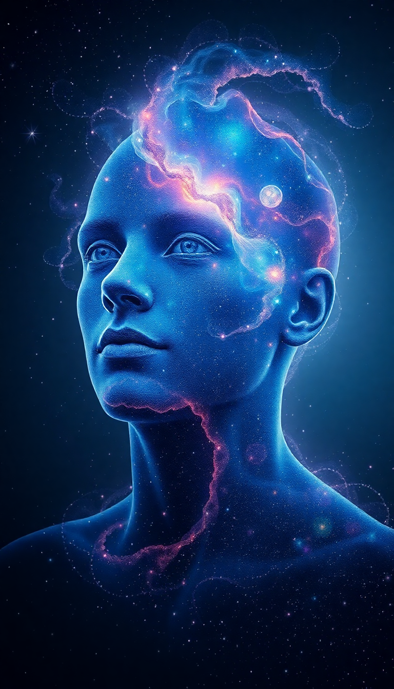 Person Made Galaxies Cosmic Human Form Digital art Pro Wallpaper