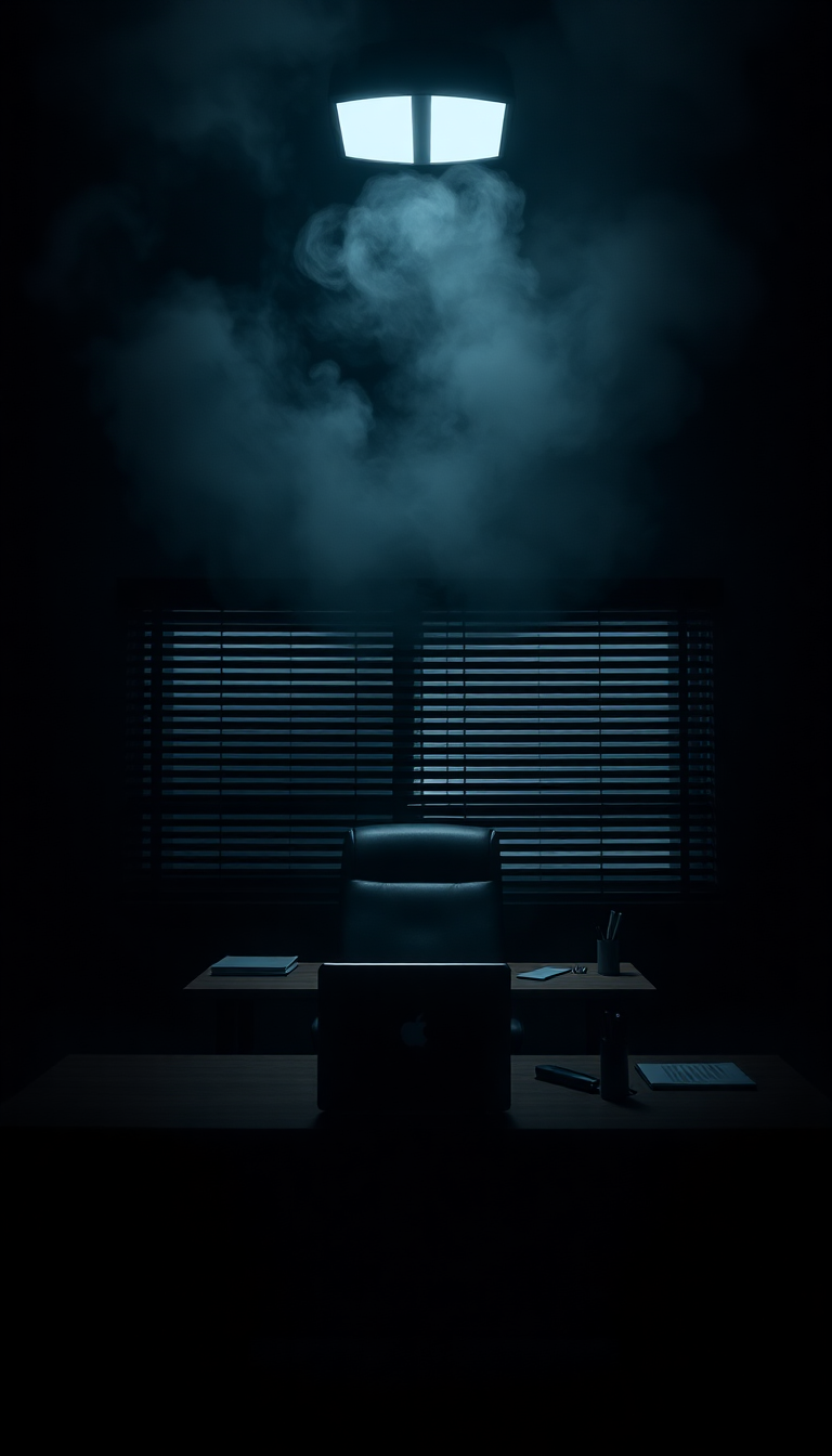 Matte Office Blinds Shadows Smoke Wallpaper